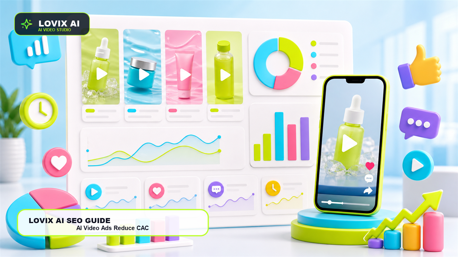 AI video ads reduce CAC for ecommerce brands LOVIX AI cover