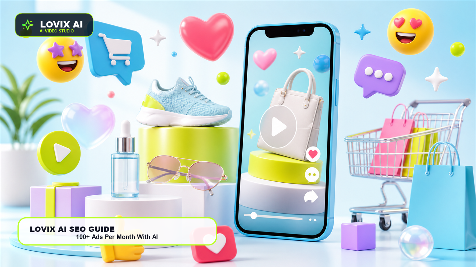 Ecommerce brands producing 100 AI ads per month with LOVIX AI cover