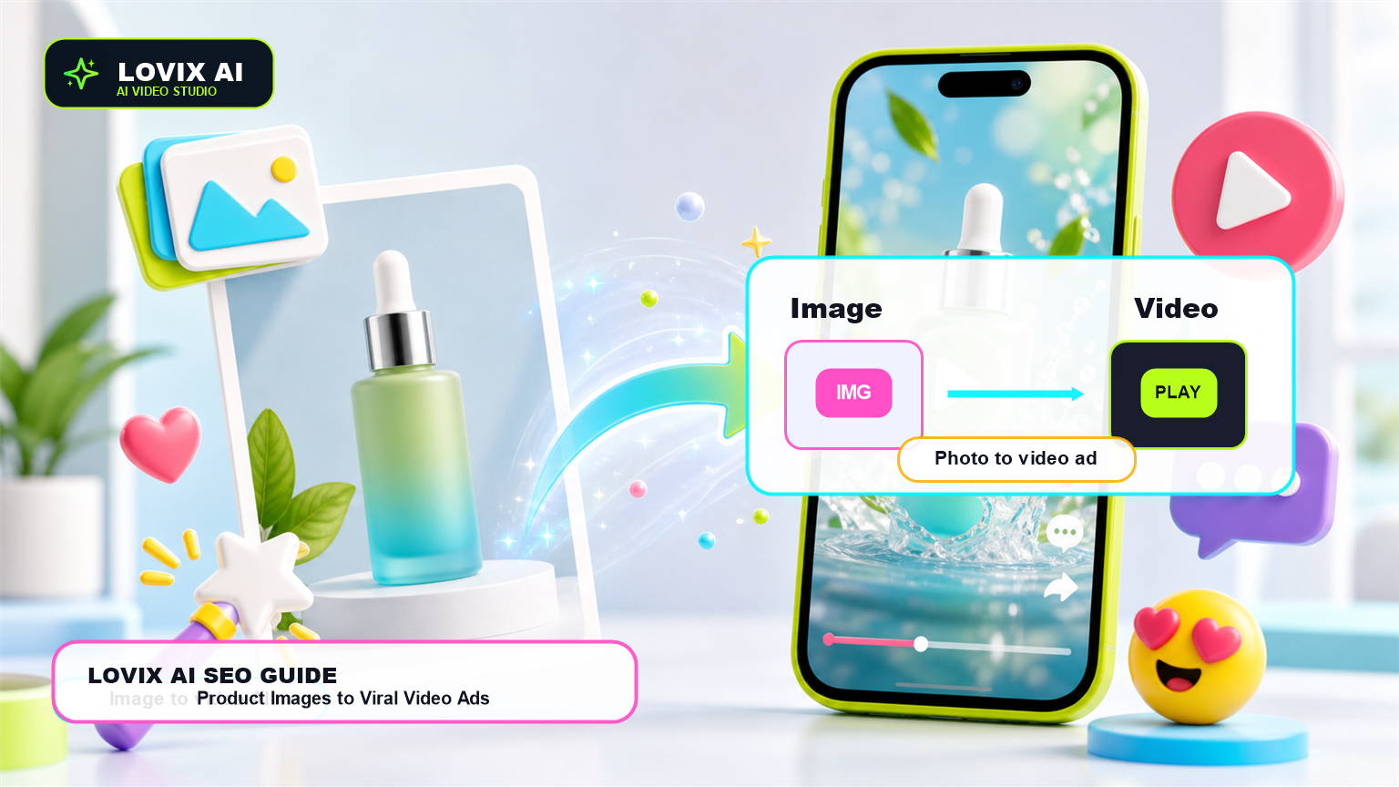 Turn product images into viral video ads LOVIX AI cover